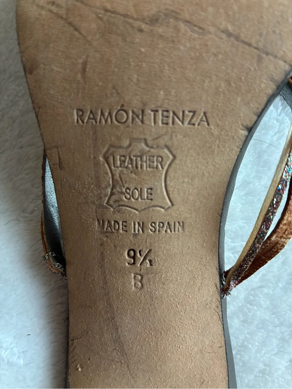 Ramon Tenza Metallic Bronze Strappy Gem Embellished Heels
